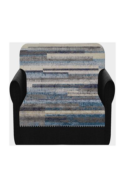 Else Halı Else Gri Blue Lines Model Husă de scaun Şal 100x175cm