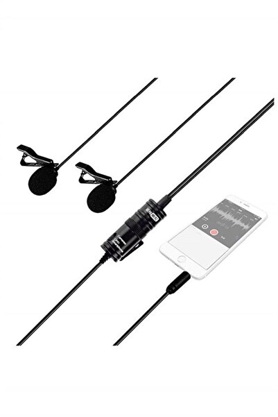 Hepa-Merz Hepa Merz Hm-156 Pro Çiftli Yaka Mikrofonu Kamera Pc Telefon Röportaj (ANDROİD-İOS MAC)