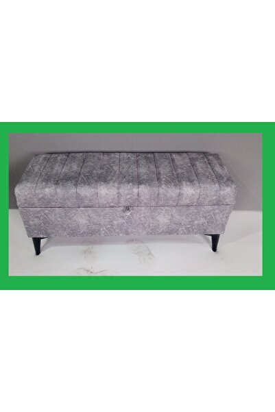 YUSE MOBİLYA VE AKSESUAR 120x40x45 Cayz Yatak Ucu Puf Gri