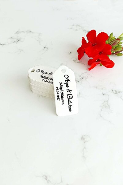 Vice Kişiye Özel Baskılı Etiket / Söz-Nişan-Kına- Nikah Etiketi / 100 Adet (2,4X 5,4 CM)