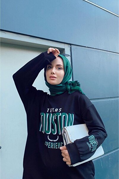 Basicpark Houston Cotton Oversize Black Bottom Top Set