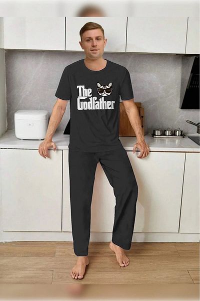 TAMPAP Ανδρικό σετ πιτζάμες με κοντό μανίκι God Father Tampap