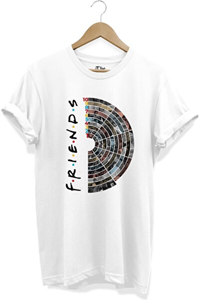 The Baski Tricou alb cu mânecă scurtă cu imprimeu unisex Friends