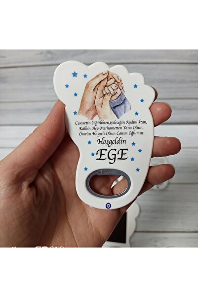 onuratasarlat 20 قطعة مغناطيس فتاحة قدم أزرق - موضوع يدوي عائلي