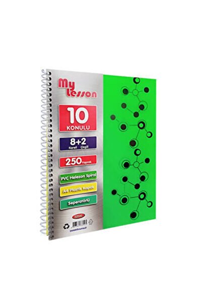 Mikro My Lesson A4 Plastik Kapaklı Defter Spralli Ayraçlı 10 Konulu