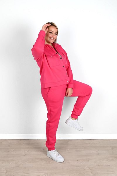 Koza Butik Γυναικείο Σετ αθλητικής φόρμας Polo γιακά μεγάλου μεγέθους 8045-24