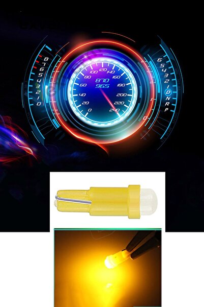 MeyZone 10 Adet 12v T5 Led Ampul Oto Kilometre Gösterge Kadran Ambians Aydınlatma Ledi Turuncu