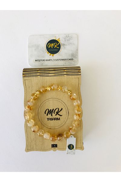 MK tasarım MK Design - Real Citrine Stone 100% Original Bracelet - MKT6003