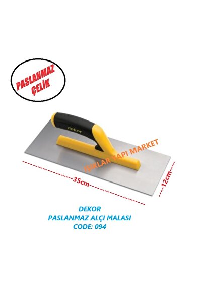 Dekor PASLANMAZ Profesyonel Alçı Ustası Alçı Malası 12x35cm Code_094
