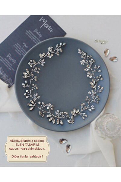 Elen Tasarım Εύκαμπτο αξεσουάρ μαλλιών με κρύσταλλα και πέτρες. Λεπτή νυφική ...