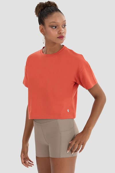 Superstacy Lily Brick Color Oversize Crop T-Shirt