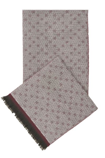 ALTINYILDIZ CLASSICS Eșarfă tricotată cu model burgundy-gri pentru bărbați
