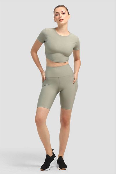 Superstacy Light Green Sport Leggings with Laptop Pocket
