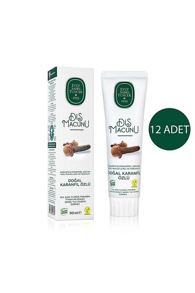 Eyüp Sabri Tuncer 90 ml Natural Clove Extract Toothpaste - 12 Pieces