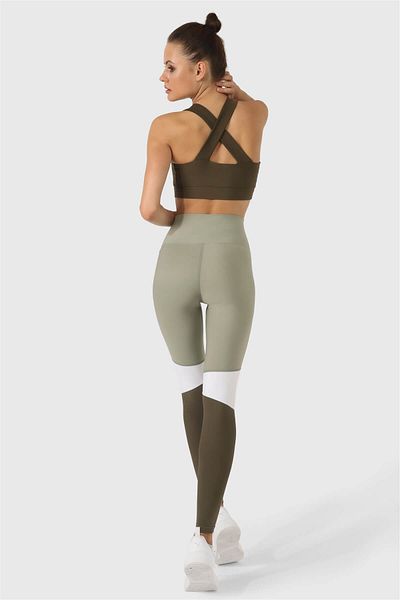 Superstacy Cross Strap Khaki Sports Bustier