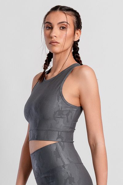 Superstacy Khaite Camouflage Smoked Sports Bra