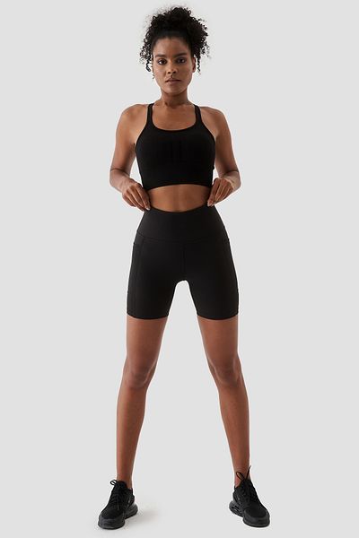 Superstacy Wawel Mesh Detailed Black Cycling Shorts