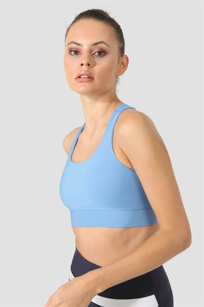 Superstacy Bustieră sport albastră cu bretele încrucișate