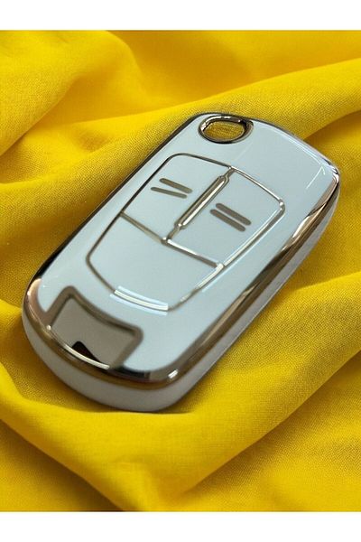 AYDA PROMOSYON Astra H Corsa D Meriva Zafira B White 2 Button Switchblade Auto Key Control Container Case Auto Keychain