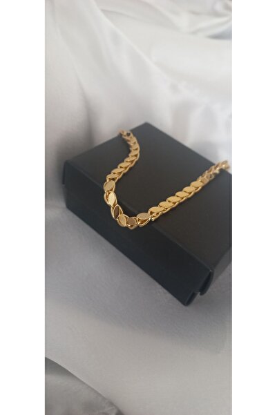 Arpa model celik gold bileklik