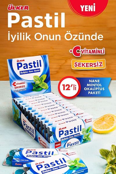 Ülker Eucalyptus&Mint&Menthol X12 Pieces Lozenge