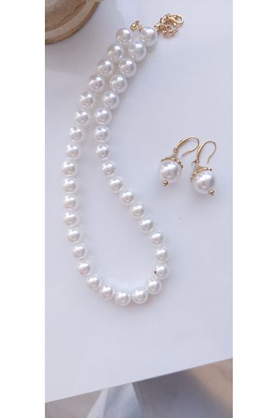 Trend Republic Pearl Necklace and Earring Set