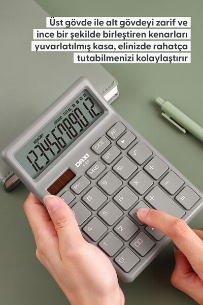 Daxi X-120 PASTEL PEMBE 12 HANELİ HESAP MAKİNESİ