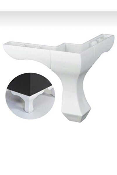 MC PLASTİK 4 Adet Lükens Ayak Beyaz 10/14 Cm (vidalar Dahil)