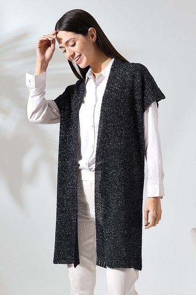 LEBUAS Women's Seasonal Long Glitter Vest