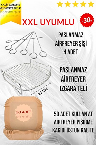 kalitexhome Airfreyer Izgara Teli Izgara Şişi Ve Kullan At Pişirme Kağıdı