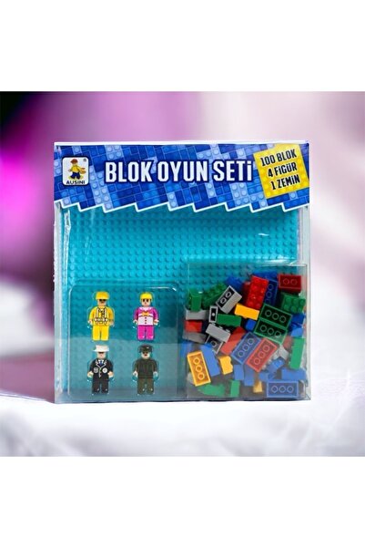 RAMO'S STORE 100 parça blok 1 adet zemin 4 adet figür klasik Yapı Oyuncaklara...