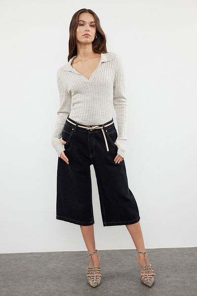 Trendyol Collection Pulover din tricotaje cu detaliu din piatră cu gât polo - TWOAW21KZ1113