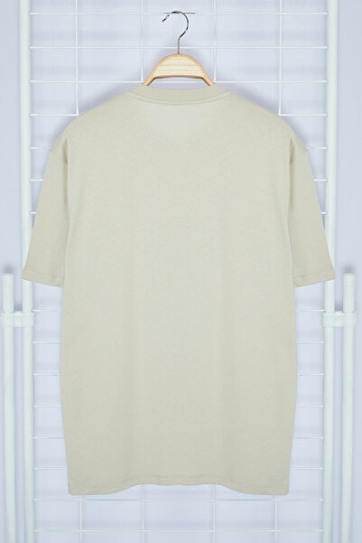 Trendyol Collection Stone Oversize/Wide Cut Více Sustainable Text Embroidery 100% bavlna Organické tričko TMNSS24TS00168