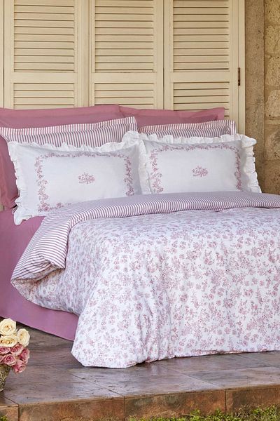 Karaca Home Set cuvertură de pilota percală, albastru Versay