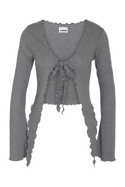 Noisy May NMSTINE JRS Model L/S Rib Front Tie Top