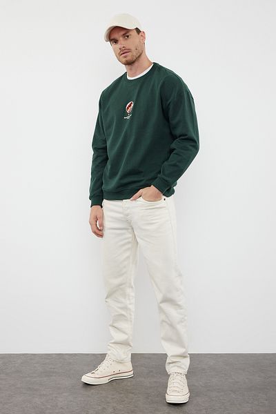 Trendyol Collection Oversize/široký střih s výstřihem s texturou a detailem výšivky bez šálu TMNAW25SW00155