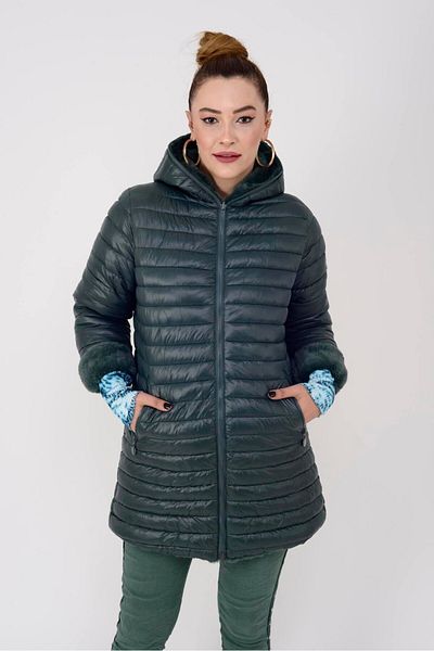Park Moda Hv871 Palton cu două fețe cu detaliu de blană dublă