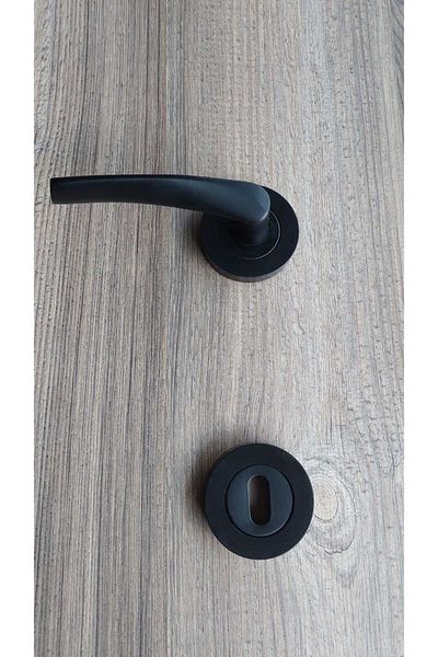 ALTUNTAŞ Bravo Black Room Door Handle with Rosette - 5 Pieces