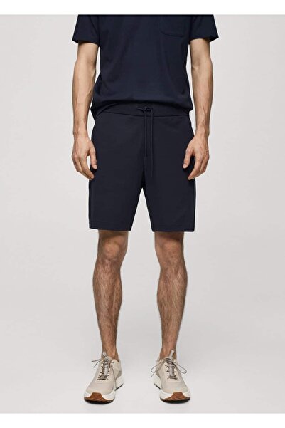 MANGO Man Technical Fabric Drawstring Bermuda Shorts
