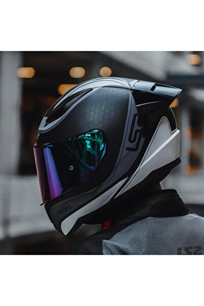 LS2 Rapid Deeper Race Full Face Motosiklet Kaskı Yarış Spoiler Şeffaf Ve Koyu...