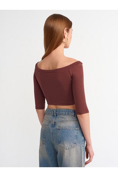 Dilvin 30937 Off-the-Shoulder Ball-Brown