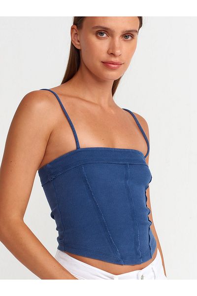 Dilvin 20794 Indigo Crop Top - Strap