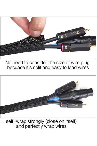 Choice 3M Black Insulated Braid Sleeving 19mm Tight PET Wire Cable Protection Expandable Cable Sleeve Wi...