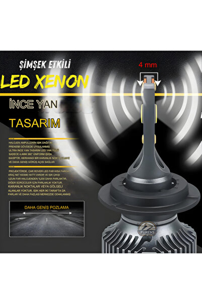 SHOOPLAA Peugeot 308 2008-2012 Sis Farı Uyumlu Şimşek Etkili Led Xenon Premium Series H1