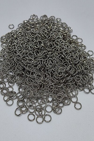 Chehra Design 25 gr Nikel Gümüş Renk 5 mm Metal Takı Yapım Halkası Klips Halka 500 Adet