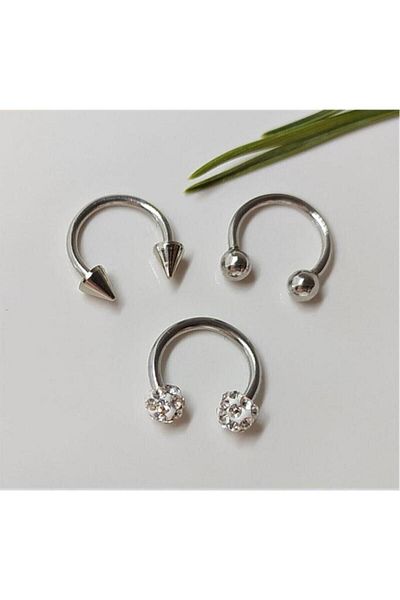 Işıl Işıl Surgical Steel Piercing, Earring, Ear, Lip, Cartilage, Tragus, Helix, (SET OF 3)4200111-isil