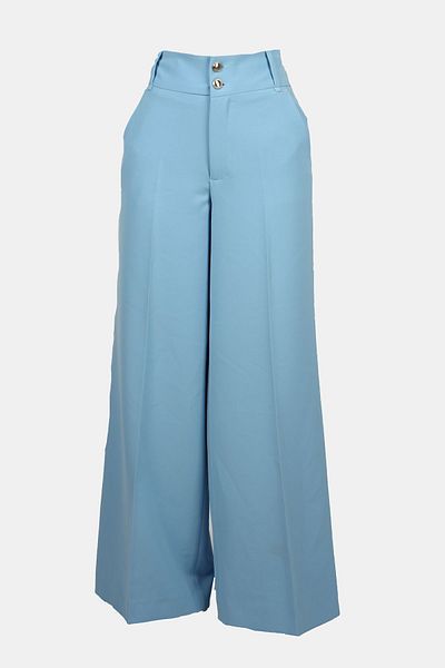 Liu Jo Women's Knitted Fabric Regular Waist Short Leg Straight Model Blue Trousers WF3119T7896-64021