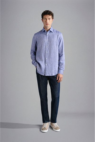 PAUL&SHARK Men's Long Sleeve Casual Cut Navy Shirt24413098CF-013
