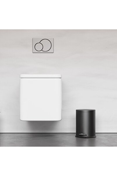 Zift Unique Black Matte Stainless Steel Trash Can - with Pedal and Shock Absorber, 5Lt