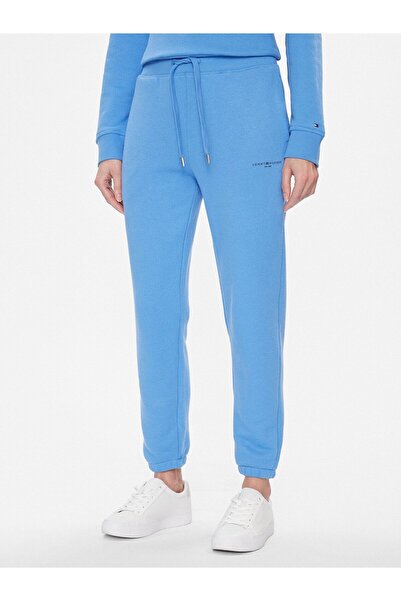 Tommy Hilfiger Kadın Dokuma Kumaş Normal Bel Düz Model Mavi Pantolon WW0WW38690-C30